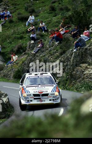 Henri Toivonen (FIN) Sergio Cresto (USA) Lancia Delta S4 GrB Martini Racing Stock Photo