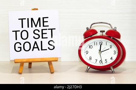 Conceptual hand writing showing Set Smart Goals. Business photo text list to clarify your ideas focus efforts use time wisely. Stock Photo