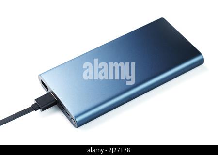 External battery Charging power supply isolated on white Stock Photo