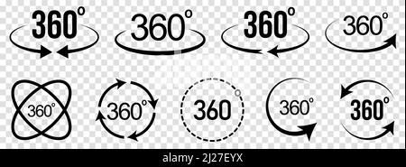 360 degree views set icon. 360 view symbol. Set of loading icons ...