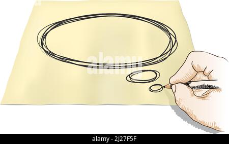 Hand draws cartoon cloud, vector illustration Stock Vector