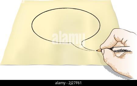 Hand draws cartoon cloud, vector illustration Stock Vector