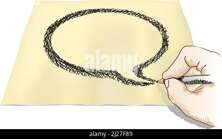 Hand draws cartoon cloud, vector illustration Stock Vector