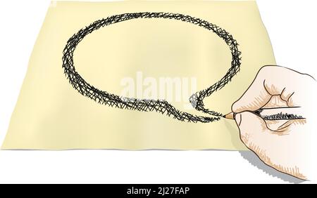 Hand draws cartoon cloud, vector illustration Stock Vector