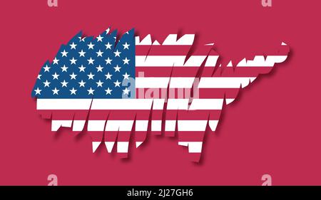 united states map with flag vector illustration design Stock Vector ...
