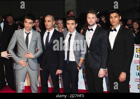 File photo dated 07/10/13 of (left to Right) Tom Parker, Max George, Nathan Sykes, Jay McGuinness and Siva Kaneswaran of The Wanted arriving at the 2013 Pride of Britain awards at Grosvenor House, London. The Wanted star Tom Parker has died at the age of 33 after being diagnosed with an inoperable brain tumour, the band has announced. The singer revealed his diagnosis in October 2020 and underwent chemotherapy and radiotherapy. Issue date: Wednesday March 30, 2022. Stock Photo