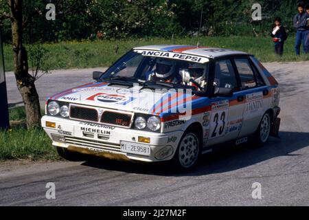 Chantal Galli (CH) Michela Marangoni (ITA) Lancia Delta HF 4WD GrN Jolly Club Pepsi Stock Photo