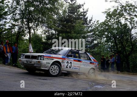 Chantal Galli (CH) Michela Marangoni (ITA) Lancia Delta HF 4WD GrN Jolly Club Pepsi Stock Photo