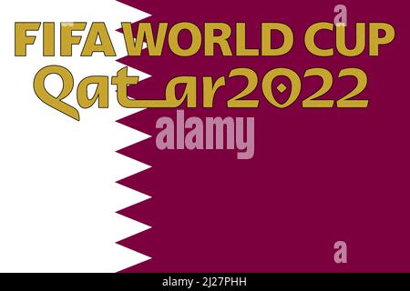 World Cup 2022. Banner on the theme of the world 2022. Design with space. Stock Photo