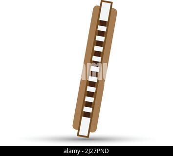 Brown blues harmonica on white background Stock Vector