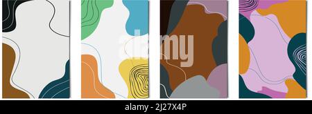 Set of 4 pcs abstract artistic texture backgrounds for advertising, business cards and banners - Vector illustration Stock Vector