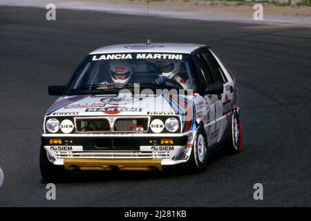 Juha Kankkunen (FIN) Juha Piironen (FIN) Lancia Delta HF 4WD GrA Martini Lancia Stock Photo