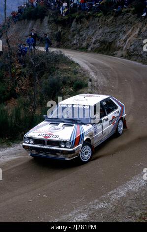 Juha Kankkunen (FIN) Juha Piironen (FIN) Lancia Delta HF 4WD GrA Martini Lancia Stock Photo