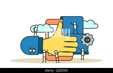 Business relationship vector appreciation document cooperation illustration. Success meeting respect teamwork. Man hand person agreement partner conce Stock Vector