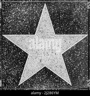 Los Angeles, USA - March 5, 2019: closeup of the empty Star on the Hollywood Walk of Fame. Stock Photo
