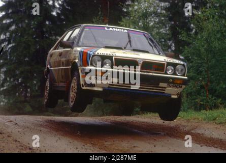 Juha Kankkunen (FIN) Juha Piironen (FIN) Lancia Delta HF 4WD GrA Martini lancia Stock Photo