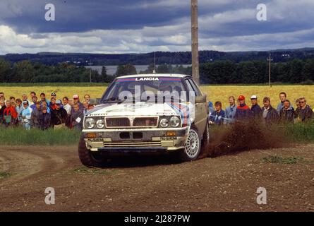 Juha Kankkunen (FIN) Juha Piironen (FIN) Lancia Delta HF 4WD GrA Martini lancia Stock Photo