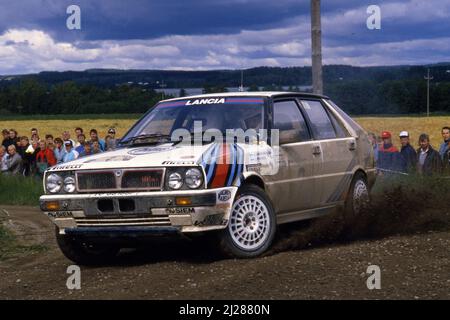 Juha Kankkunen (FIN) Juha Piironen (FIN) Lancia Delta HF 4WD GrA Martini lancia Stock Photo