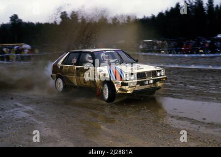 Juha Kankkunen (FIN) Juha Piironen (FIN) Lancia Delta HF 4WD GrA Martini lancia Stock Photo