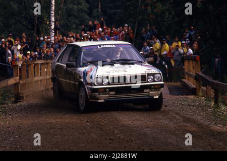 Juha Kankkunen (FIN) Juha Piironen (FIN) Lancia Delta HF 4WD GrA Martini lancia Stock Photo