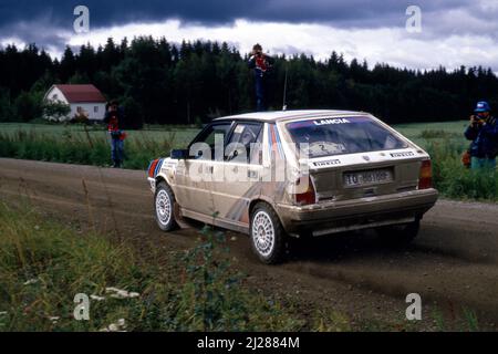 Juha Kankkunen (FIN) Juha Piironen (FIN) Lancia Delta HF 4WD GrA Martini Lancia Stock Photo