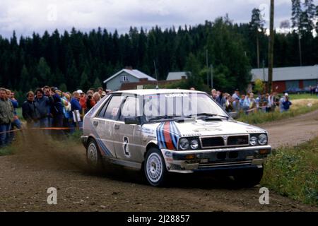 Juha Kankkunen (FIN) Juha Piironen (FIN) Lancia Delta HF 4WD GrA Martini Lancia Stock Photo