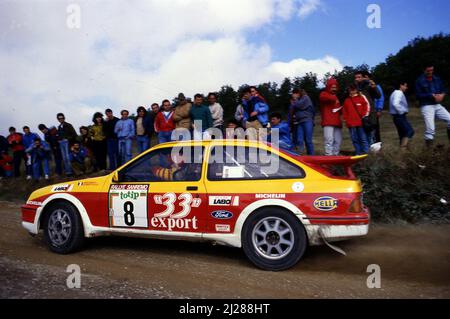 Didier Auriol (FRA) Bernard Occelli (FRA) Ford Sierra RS Cosworth GrA 33 Export Ford France Stock Photo