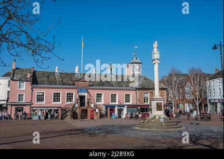 Carlisle street scenes around Carlisle Market Square and site of the original Town Hall Stock Photo