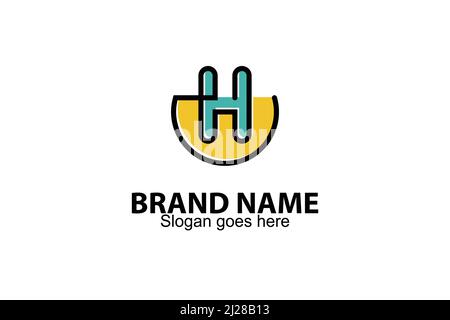 Linear HW letter logo design. H W lettering logo with line art style design concept. Modern and elegant logo. Stock Vector