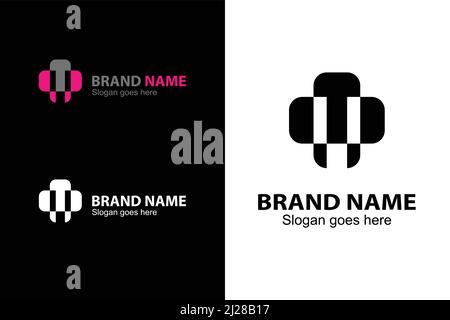 PTP letter cross logo. P T P lettering logo with cross shape design concept. A simple logo that is easy to apply in any media. Stock Vector