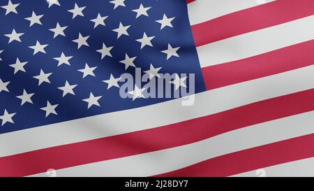National flag of United States of America 3D Render, American or U.S. flag textile, USA flag uncle sam or big brother Stock Photo