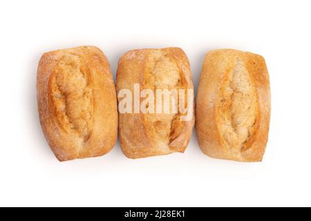 Freshly baked wheat buns isolated on white with shadow Stock Photo