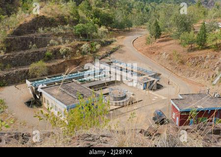 Scenic view of Kirandich water treatment plant in Baringo, Kenya Stock Photo