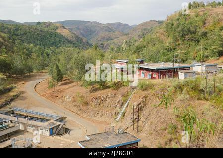 Scenic view of Kirandich water treatment plant in Baringo, Kenya Stock Photo