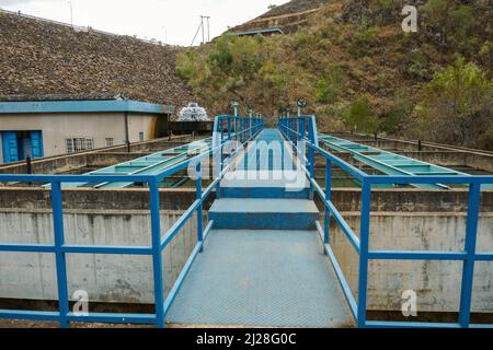 Scenic view of Kirandich water treatment plant in Baringo, Kenya Stock Photo