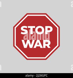 Stop war road sign. No war, hexagonal warning symbol. Vector infographics for posters and agitations Stock Vector