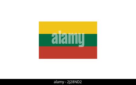 National Flag of Lithuania on white background. Vector Illustrator Stock Vector