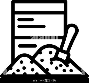 jar with a spoon line icon vector illustration Stock Vector