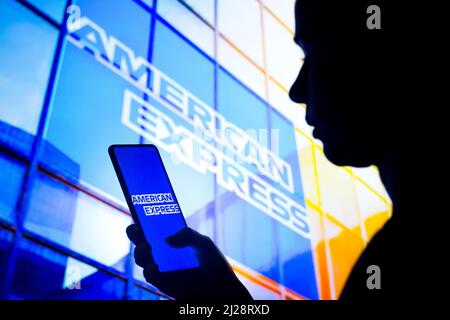 Hand holding american express credit hi-res stock photography and images -  Alamy