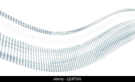 Abstract simple gray wave with halftone effect. Vector graphic pattern Stock Vector