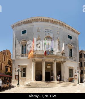 Venice, Italy - July 1, 2021: teatro La Fenice in Venice, Italy where Maria Callas worked for several years. Stock Photo