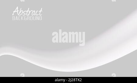 Abstract simple colorless wave on gray background. Minimal vector graphics Stock Vector