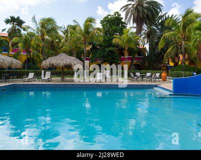 KRALENDIJK BONAIRE - OCTOBER 6, 2013: Divi Flamingo Resort grounds Stock Photo