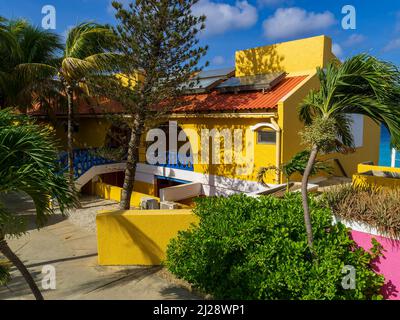 KRALENDIJK BONAIRE - OCTOBER 7, 2013: Divi Flamingo Resort grounds Stock Photo