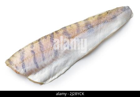 zander fillet isolated on white background, top view Stock Photo