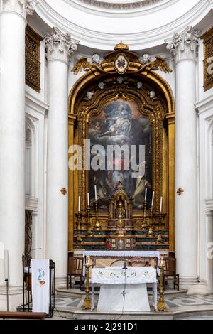 Rome, Italy - August 5, 2021: inside view of San Carlo alle Quattro Fontane (Saint Charles at the Four Fountains), also called San Carlino in Rome, It Stock Photo