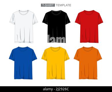 blank t-shirt template front view, vector image Stock Vector