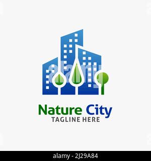 Nature city building logo design Stock Vector