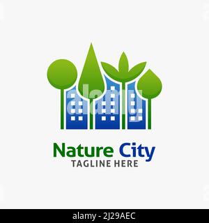 Nature city building logo design Stock Vector