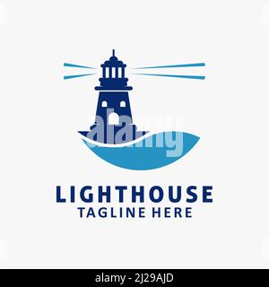 Lighthouse logo design Stock Vector